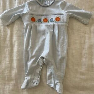 Petit Bebe Smocked Pumpkin Footie